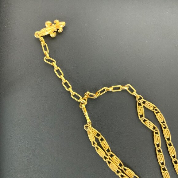 Vintage 70s Vendome Goldtone Medallion Statement Necklace Signed - Picture 7 of 7